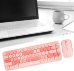 Sorandy Modern Wireless Keyboard Optical Mouse Combo, Colorful Cute Silent Ergonomic Slim and Compact Wireless Keyboard 2.4G with Numeric Pad for Laptop Computer Compatible with (Pink Mixed Color) - Image 3