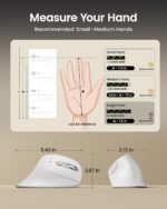 ProtoArc Ergonomic Mouse, EM11 NL Wireless Vertical Mouse, Ergo Mouse with Multi-Device, USB-C Rechargeable Mice for Windows, Mac OS, PC/Notebook/Laptop,White - Image 7