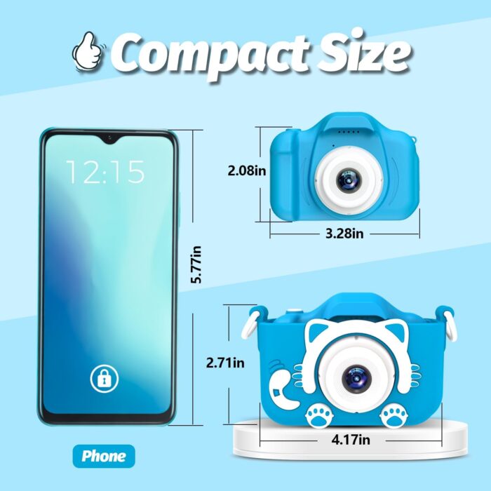 Goopow Kids Camera Toys for 3-8 Year Old Boys,Children Digital Video Camcorder Camera with Cartoon Soft Silicone Cover, Best Chritmas Birthday Festival Gift for Kids - 32G SD Card Included - Image 2