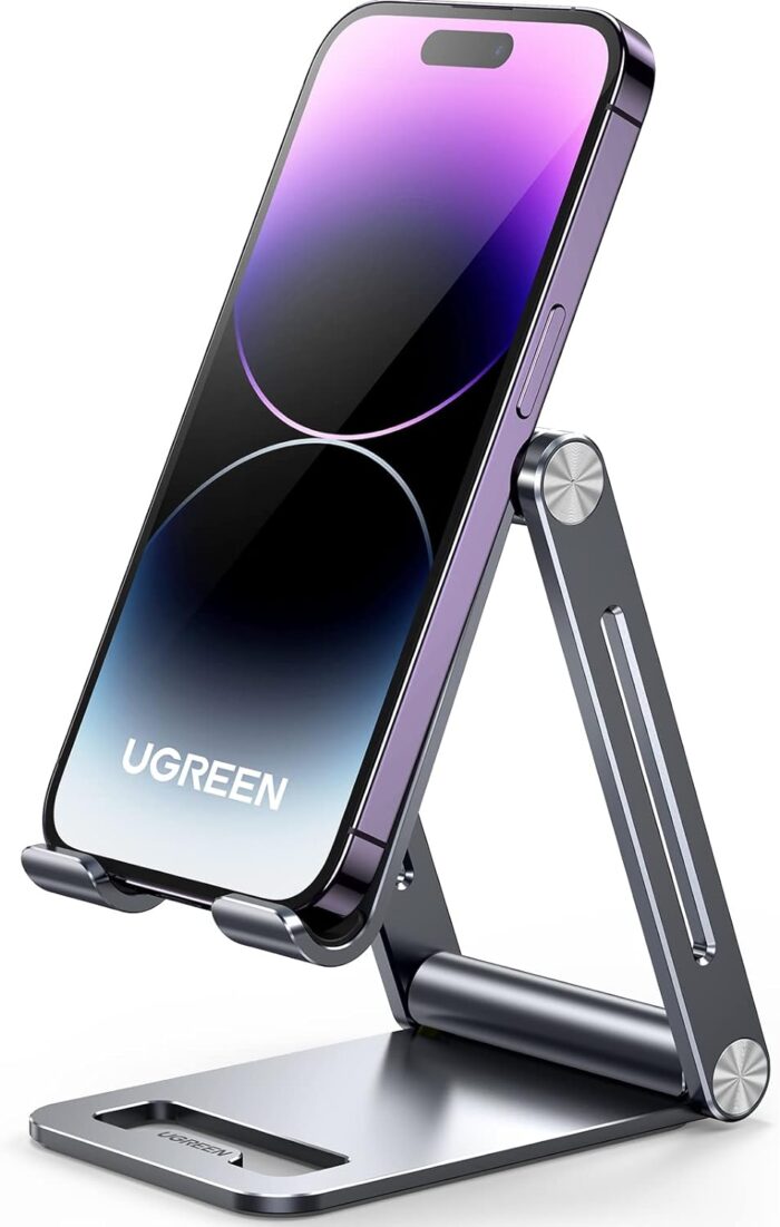 UGREEN Phone Stand Aluminum Ultra Stable Mobile Stand Adjustable Foldable Mobile Holder Desktop Phone Holder Compatible with All Devices up to 7.9'' Fit for iPhone 16 Pro Max Galaxy S25 Ultra S24 S23 - Image 10