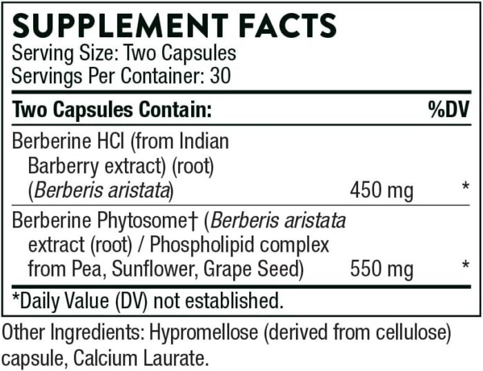 THORNE Berberine - Dual Action Formula with Phytosome Plus Botanical Extract - Support Heart Health, Immune System, Healthy GI, Cholesterol - Gluten-Free, Dairy-Free - 60 Capsules - 30 Servings - Image 2