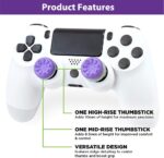 FPS Freek Galaxy Purple for PlayStation 4 (PS4) and PlayStation 5 (PS5), Performance Thumbsticks, 3D Texture Thumb Grip Stick Joystick Thumbstick, Thumbstick Extender for PS5 (1 High-Rise, 1 Mid-Rise) - Image 3