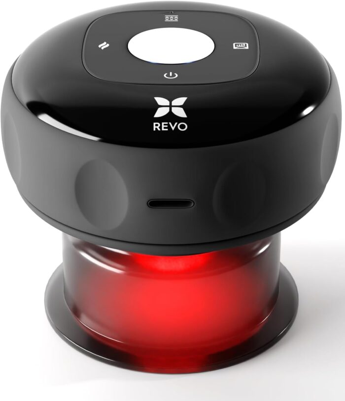 Revomadic REVO The Original 4-in-1 Smart Cupping Therapy Massager, Red Light Therapy for Targeted Pain Relief, Knots, Aches, Muscle Soreness, Circulation & Tighter Skin, Portable Cupping Kit
