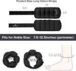 Sportneer Adjustable Ankle Weights: 1 Pair 0.9/1.8/2.7/3.6/4.5 kg Wrist Weights Leg Weights for Women Men Gym Fitness Workout Walking Jogging 2.2 kg per Ankle, 4.5 kg per Pair - Image 5