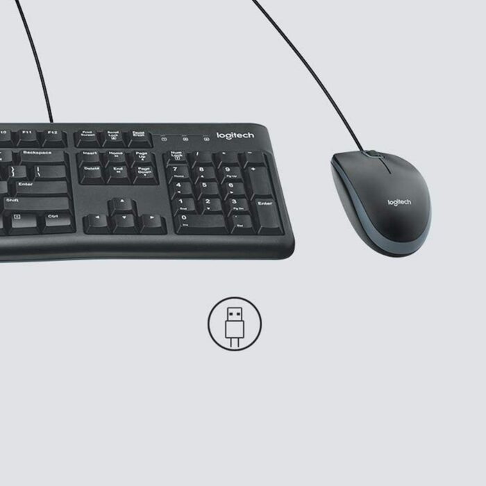 Logitech 920002565 MK120 Wired Desktop Set, Keyboard/Mouse, - Image 6