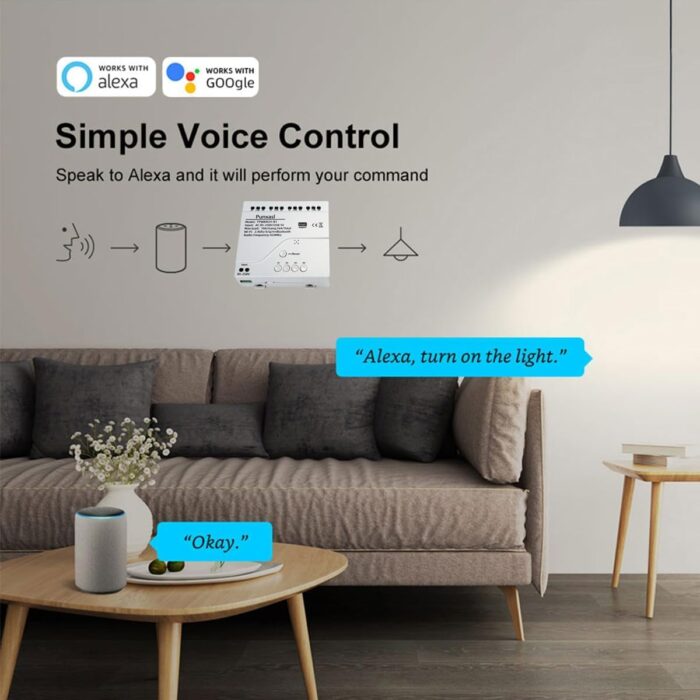 Smart WiFi Wireless Relay Module, Tuya 4CH AC 85-250V/ USB 5V Remote Control Dry Contact Momentry Switch Compatible With Alexa and Google Home - Image 2