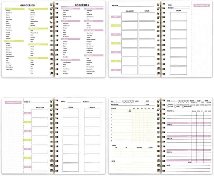 ceiba tree Food and Fitness Journal Meal Journal Diary Workout Wellness Log Notebook Planner Weight Loss Diet Meal Exercise Training Health Tracker 6.1" x 8.5" Hard Cover - Image 4