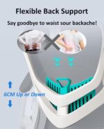 Ergonomic Office Chair, Adjustable Lumbar Support & Headrest & 35° Recline Executive Chair, Breathable Comfortable Swivel Mesh Gaming Chair for Home, Office and Study (White) - Image 5