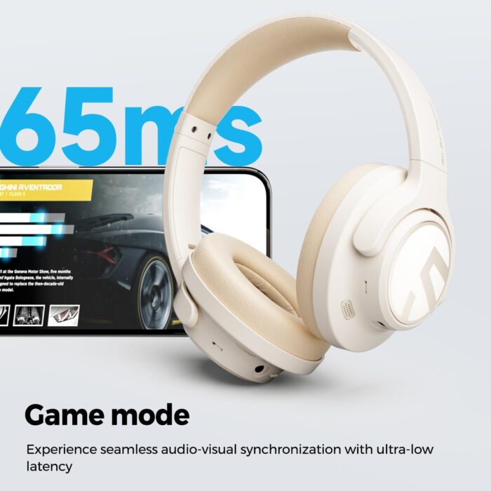 SoundPEATS Space Hybrid Active Noise Cancellation Headphones, Over Ear Headphones with 123H Playtime, Wireless Bluetooth Headset with Deep Bass, Hi-Res Audio, Multipoint Connection&App Customize EQ - Image 7
