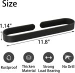 TocTen Hand Towel Bar/Towel Ring, No Drilling Stick on Wall Holder, SUS 304 Stainless Steel Rod, Strong Self Adhesive Hanger/Rack for Bathroom Kitchen, Matte Black - Image 6