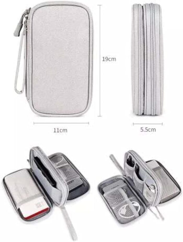 Portable Electronic Accessories Bag Organizer, Travel Gadgets Storage Case Pouch Cable Organizer compatible for Charger USB Cables SD Memory Cards Earphone Flash Hard Drive Phone Power Bank - Image 2