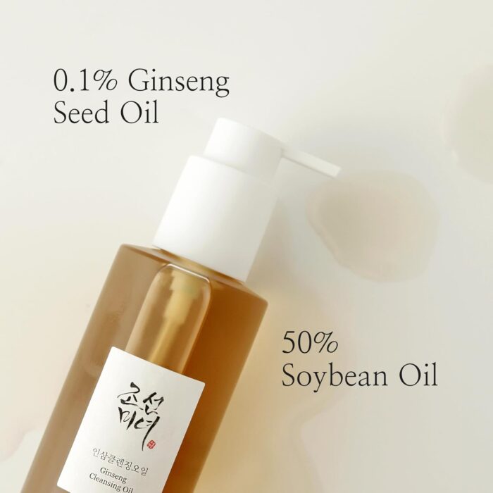 Beauty of Joseon Ginseng Cleansing Oil Waterproof Makeup Remover for Sensitive, Acne-Prone Facial Skin. Korean Skin Care for Men and Women, 210ml - Image 3