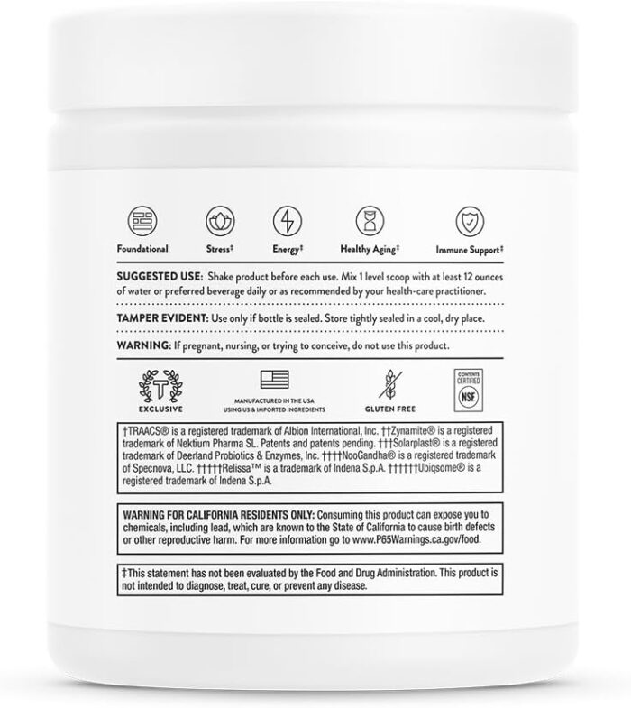 THORNE Daily Greens Plus - Comprehensive Greens Powder with Matcha, Spirulina, Moringa and Adaptogen, Mushroom and Antioxidant blends - Refreshing, Mint Flavor 204 grams - 30 Servings - Image 5