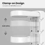 3 in 1 PC Gaming Headphone & Controller Holder, Headphones Hanger Adjustable Rotating Arm Clamp,Headphone Stand Under Desk, Universal Headset Controllers Hook with Cable Organizer-White - Image 4