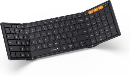 ProtoArc Foldable Bluetooth Keyboard, XK01 Folding Wireless Portable Keyboard with Numeric Keypad, Full-Size Travel Keyboard for Windows iOS Android Tablet Smartphone Laptop PC, Black