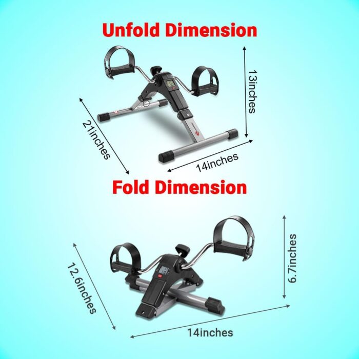 PowerMax Fitness BS-MINI Mini Cycle Pedal Exerciser with Adjustable Resistance and Digital Display - For Light Leg and Arm Exercise and Physiotherapy at Home - Image 7