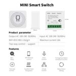 Sanofuturion WiFi Smart Switch Module, Mini DIY Breaker Module, Compatible with Tuya/Smart Life, Alexa, Google Home, Fits Behind Rocker Wall Switch, Support 1/2 Way Switch,Need Neutral Wire (1Pack) - Image 2