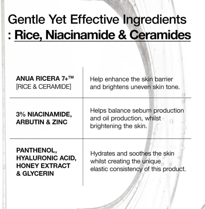 ANUA Rice Ceramide 7 Hydrating Barrier Serum, Brightening, Hydrating Serum for Face, Rice, Hyaluronic Acid, Niacinamide, Fragrance-free, Non comodogenic, Glass Skin, Korean Skin Care, 50ml/1.69fl.oz. - Image 4