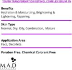 M.A.D Skincare Anti-aging Youth Transformation Retinol Complex Serum 1% - Image 2