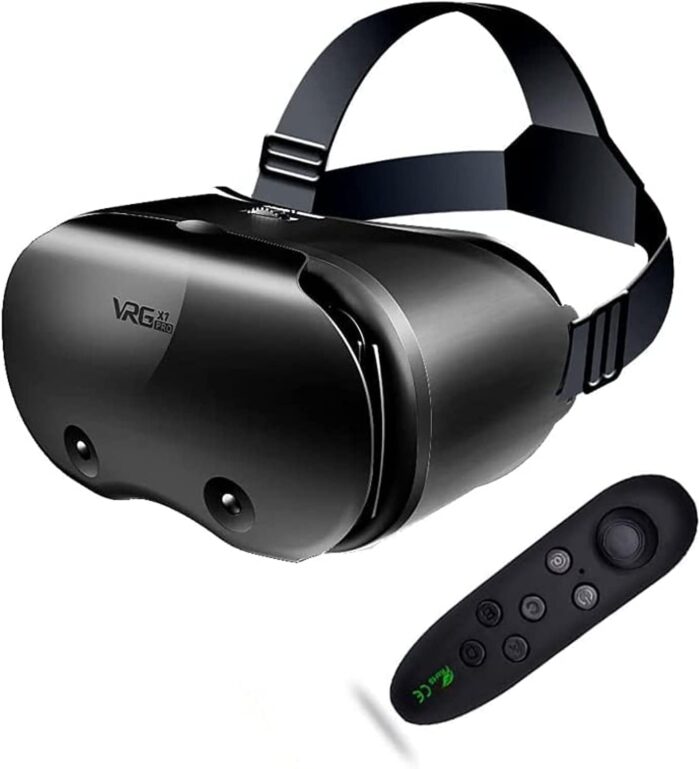 Gokcan B VR Headset for Phone – Virtual Reality Headset for iPhone & Android – 3D Glasses for Movies & Games – Adjustable Anti-Blue Light Lenses, 120° FOV, Comfortable VR Goggles for All Smartphones