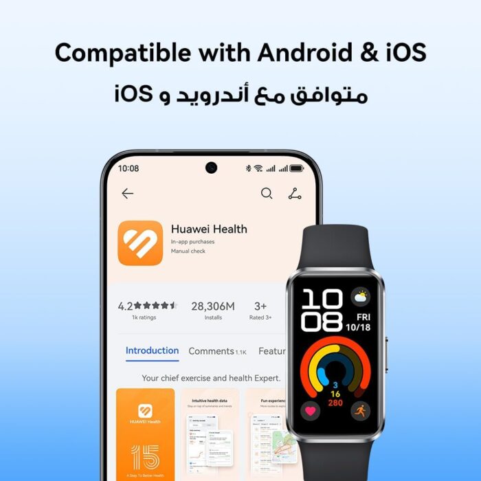 HUAWEI Band 10 Smart Watch, Metallic Design and Comfortable Wearing, Pro-level Sleep Analysis, Emotional Health Aid, 100 Workout Modes, Robust Battery Life, IOS and Android, Pink - Image 7