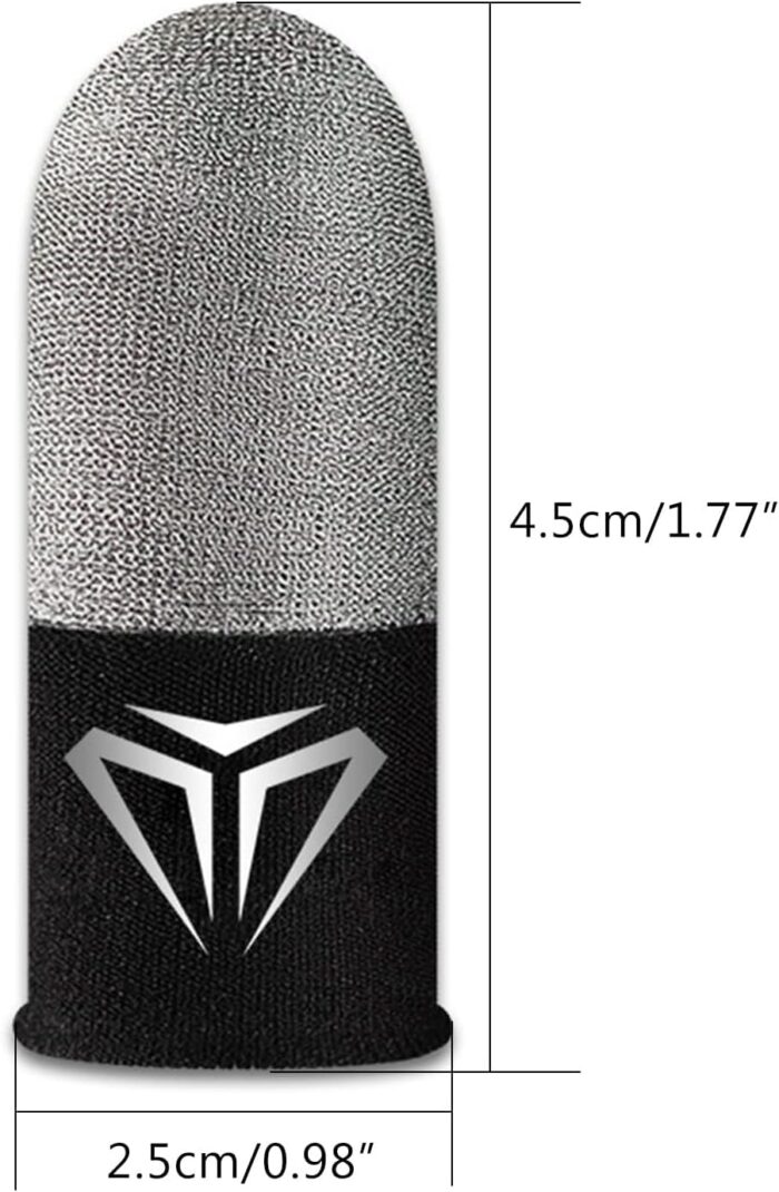Gaming Finger Sleeves 0.3mm Glass Silver Fiber Seamless Thumb Fingertip Cover Anti-Sweat For PUBG/COD/LOL/ROS Gaming Finger Sleeves Finger Cots For Mobile Games Sensitive Mobile 2 Pairs (4 Pieces) - Image 3