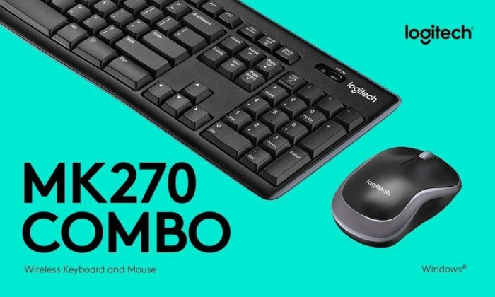 Logitech MK270 Wireless Keyboard and Mouse Combo for Windows, 2.4 GHz Wireless, Compact Wireless Mouse, 8 Multimedia and Shortcut Keys, 2-Year Battery Life, PC/Laptop, English/Arabic - Image 3