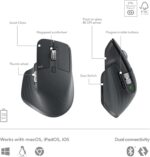 Logitech MX Keys S Combo - Performance Wireless Keyboard and Mouse with Palm Rest, Customizable Illumination, Fast Scrolling, Bluetooth, USB C, for Windows, Linux, Chrome, Mac - Graphite, ARA Layout - Image 4