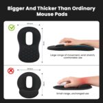 EooCoo Mouse Pad Wrist Support with Massage Design,Ergonomic Mouse Mat,Mousepad Wrist Rest Pain Relief with Memory Foam&Non-Slip Silicone Base,Gaming Mouse Pads for Desk Accessories (12x8 inch,Black) - Image 4
