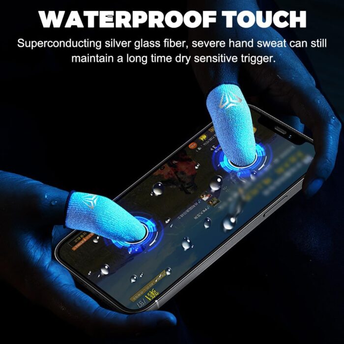 8 Pack Mobile Phone Gaming Finger Sleeves, Finger Sleeves Compatible with All Touchscreen Devices, 0.15mm Superconducting Nanofibers, Smooth Feel, Anti-Sweat, Extremely Thin (Blue) - Image 2