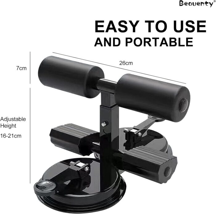 Beauenty Portable Sit Up Bar Foot Holder with Greater Suction, Adjustable Height, and Multi-Functional Exercise Options – Safe & Comfortable Sit Up Machine for Home & Outdoor Workouts - Image 2
