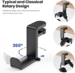 EURPMASK Choose the color of europe PC Gaming Headset Headphone Hook Holder Hanger Mount, Headphones Stand with Adjustable & Rotating Arm Clamp, Under Desk Design, Universal Fit, Built in Cable Clip O - Image 4
