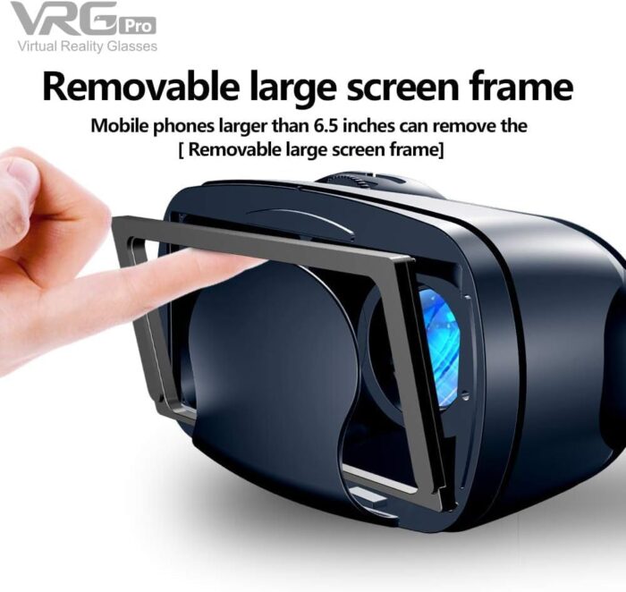 3D VR Glasses, Virtual Reality Full-Screen Wide-Angle Glasses for 5 to 7 Inch Smartphones, Adjustable Pupil & Object Distance, Myopia-Friendly with Bluetooth Remote Control (Black) - Image 3