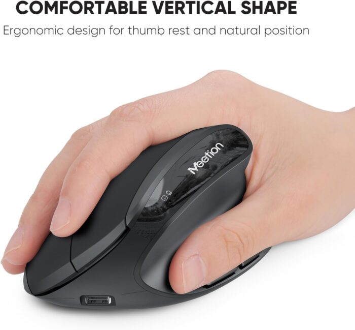 MEETION Ergonomic Wireless Keyboard and Mouse, Ergo Keyboard with Vertical Mouse, Split Arch Keyboard with Cushioned Wrist Palm Rest, Natural Typing Rechargeable Full Size, Windows/Mac/Computer/Laptop - Image 7