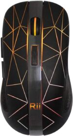Rii RM200 Wireless Mouse, 5 Buttons Rechargeable Mouse, with Colorful LED Lights Game Computer Mice-Black - Image 2