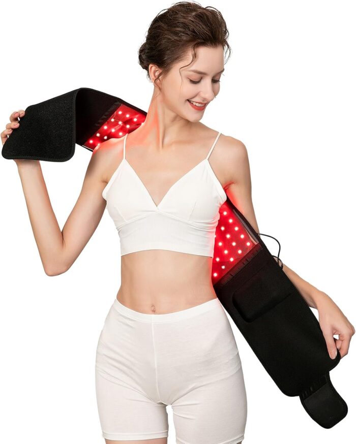 USUIE Red Light Therapy Belt, Infrared Light Therapy Wrap Red Light Therapy Device for Body with Timer for Back Shoulder Waist Muscle Pain Relief for Women Men
