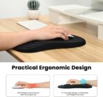EooCoo Mouse Pad Wrist Support with Massage Design,Ergonomic Mouse Mat,Mousepad Wrist Rest Pain Relief with Memory Foam&Non-Slip Silicone Base,Gaming Mouse Pads for Desk Accessories (12x8 inch,Black) - Image 3