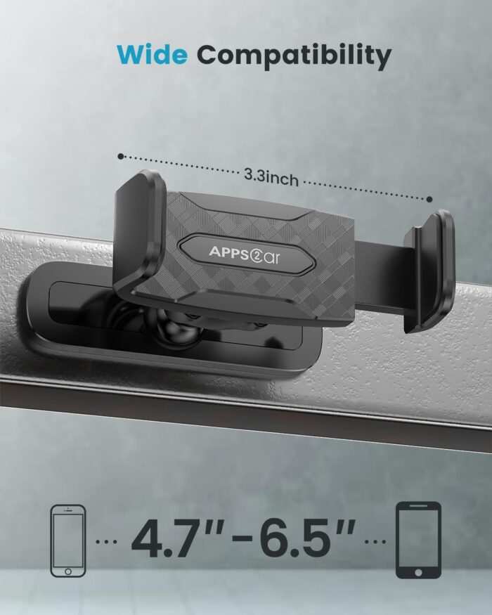 APPS2Car Magnetic Mount for GYM, 360 Adjustable Magnetic Phone golf Mount, Magnetic Phone Holder Compatible with 4.7-6.5" Smartphones, Alloy Base and Joint, Black Cradle - Image 3