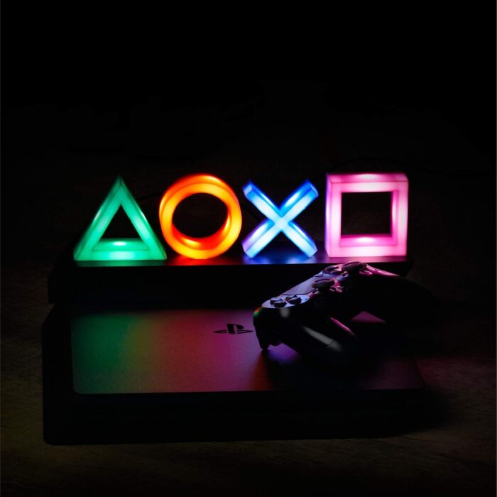 PATHEA Paladone Playstation Icons Light with 3 Light Modes - Music Reactive Game Room Lighting (PS4), Multi-Colour - Image 2