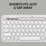 Logitech Pebble Keys 2 K380s, Multi-Device Bluetooth Wireless Keyboard with Customizable Shortcuts, Slim and Portable, Easy-Switch for Windows, macOS, iPadOS, Android, Chrome OS, US Intl Layout- White - Image 4