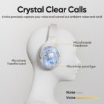 QCY H3 ANC Wireless Headphones Active Noise Cancelling, Hi-Res Audio Over-Ear Headphones Bluetooth 5.4, 60H Playtime, Multipoint Connection Foldable Headset (White) - Image 5
