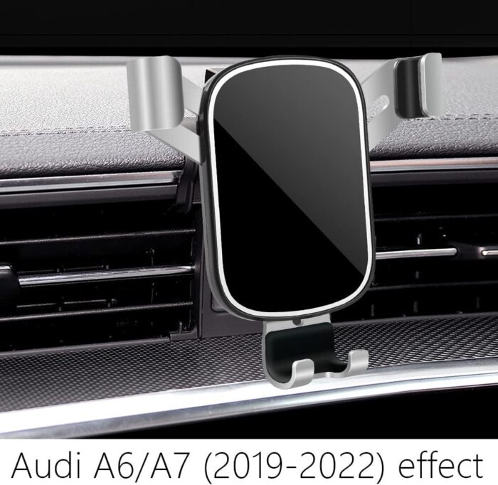 LUNQIN Car Phone Holder for Audi A6 A7 S6 S7 RS6 RS7 2019 2020 2021 2022 2023 2024 2025 Auto Interior Accessories Best Phones Mount Cell Cellphone Mobile Cradle Charging Navigation Bracket Accessory - Image 2