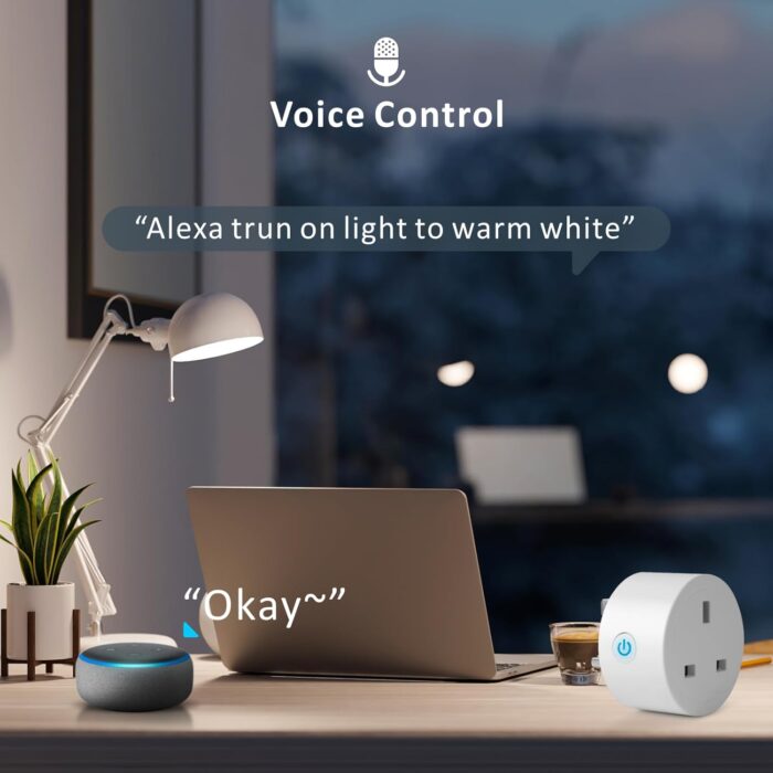 WiFi Smart Plug,Eli-time 16A WLAN Smart Socket with Energy Monitoring, 2.4GHz WiFi Outlet with Smart Life APP Wireless Remote Control,Works with Alexa and GL Home (No Hub Required) (4) - Image 4