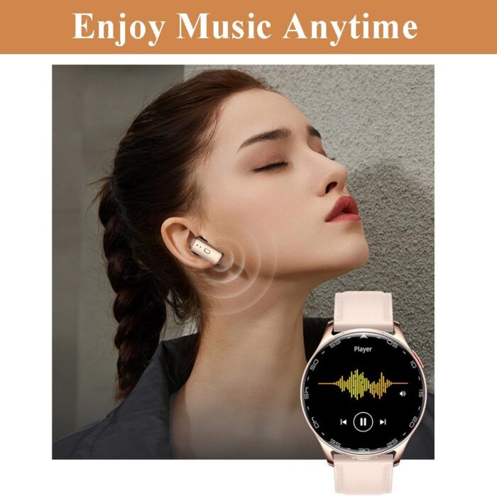 Alliget Smart Watch with Earbuds, 3 in 1 Bluetooth Smartwatch, 1.39" HD IPS Screen Smartwatch for Men Women, Fitness Tracker Long Time Standby Men Women Sports Smart Watch (Pink) - Image 3