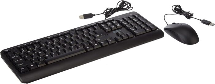 Lenovo 160 Keyboard & Mouse Wired Combo | Waterproof Exoskeleton | Splash Proof Keys | 1600 DPI Full Size Mouse | Non-Slip Scroll Wheel | Adjustable Keyboard Stand | 3 Yr Warranty