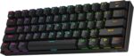 Redragon K530 Pro Draconic 60% Wireless RGB Mechanical Keyboard, Bluetooth/2.4Ghz/Wired 3-Mode 61 Keys Compact Gaming Keyboard w/100% Hot-Swap Socket, Free-Mod Plate Mounted PCB & Tactile Brown Switch