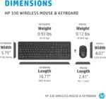 HP 330 Wireless Black Keyboard and Mouse Set with Numeric Keypad, 2.4GHz Wireless Connection and 1600 DPI, USB Receiver, LED Indicators, Black - Image 4