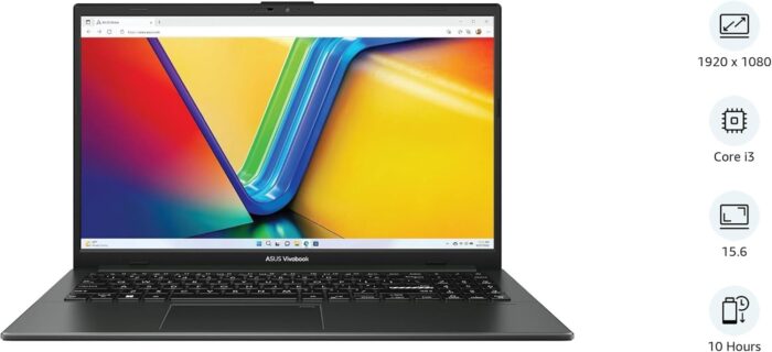 Asus VivoBook E1504G, 15.6" FHD Display, Intel Core i3-N305 Processor/13th Genration, 8GB RAM, 256GB SSD,Intel UHD Graphics,Windows 11 Home, English (US) keyboard,Black,New - Image 2