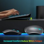JOYACCESS Wireless Keyboard and Mouse Combo Backlit - Compact Quiet Keyboard with RGB Mouse, Rechargeable, Portable Cordless Keyboard Mouse Set for Mac, Windows, Laptop (Space Gray) - Image 4