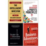Intelligent Investor, The Profits Principles, Scale Up Millionaire, Business Adventures 4 Books Collection Set